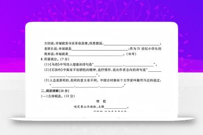 六年级下语文第四单元检测卷-2