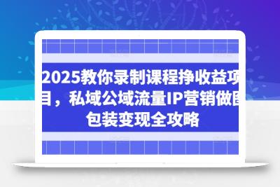 2025教你录制课程挣收益项目，私域公域流量IP营销做图包装变现全攻略