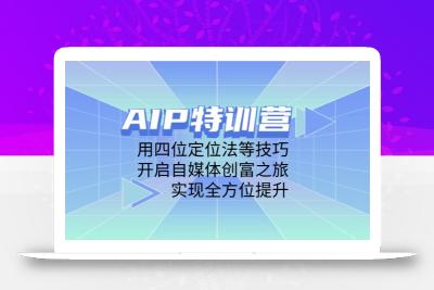 AIP特训营，用四位定位法等技巧，开启自媒体创富之旅，实现全方位提升