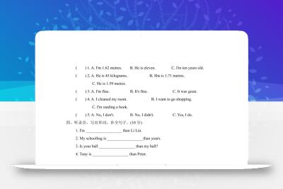 人教版2024-2025学年英语六年级第二学期期中考试（B)卷
