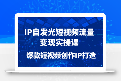 IP自发光短视频流量变现实操课，爆款短视频创作IP打造