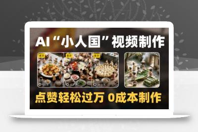 爆款1000W+播放微缩景观迷你小人国AI视频0成本制作全流程教学