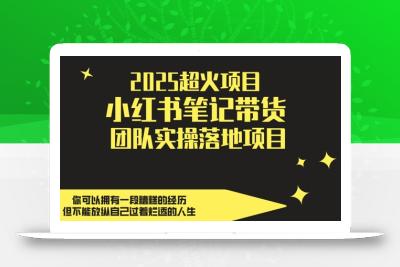2025超火项目，副业最佳选择，小红书笔记带货团队实操落地项目，，轻松日入5张