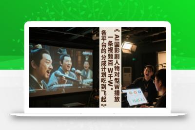 AI三国影视剧人物对口型唱歌玩法，一条视频百W千W播放，各平台的分成计划吃到飞起