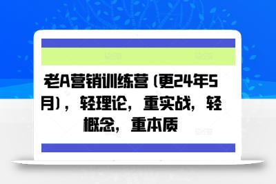 老A营销训练营(更25年1月)，轻理论，重实战，轻概念，重本质