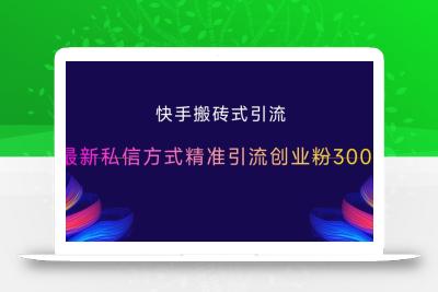 快手搬砖式引流，最新私信方式精准引流创业粉300+