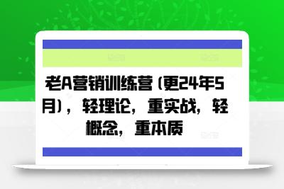 老A营销训练营(更24年10月)，轻理论，重实战，轻概念，重本质