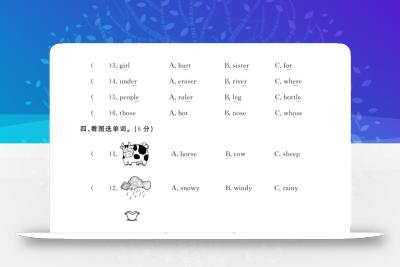 四年级下英语期末语音与词汇复习《人教PEP版》