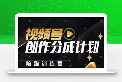 视频号创作分成计划陪跑训练营，手把手教会你如何制作视频，细水长流型项目