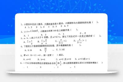 六下数学经典常考易错专项训练