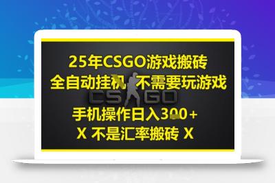 25年CSGO游戏搬砖，全自动运行，不需要玩游戏，手机操作日入3张(不是汇率搬砖)【揭秘】