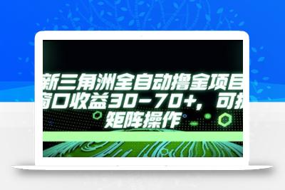 最新AI全自动游戏撸金项目，单窗口收益30-70+，可批量操作【揭秘】