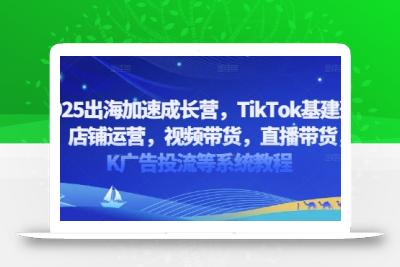 2025出海加速成长营，TikTok基建选品，店铺运营，视频带货，直播带货，TK广告投流等系统教程