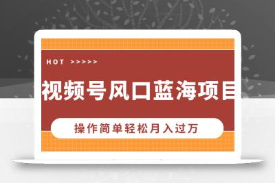 视频号风口蓝海项目，中老年人的流量密码，操作简单轻松月入过万