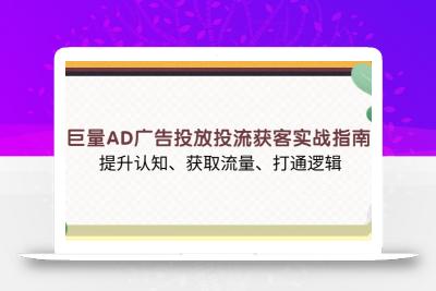 巨量AD广告投放投流获客实战指南，提升认知、获取流量、打通逻辑