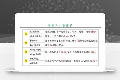 三年级语文上册暑假预习十三大专项