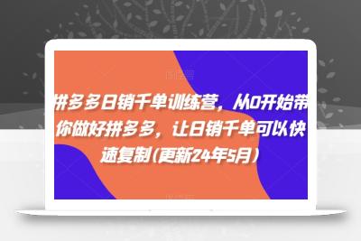 拼多多日销千单训练营，从0开始带你做好拼多多，让日销千单可以快速复制(更新25年6月)