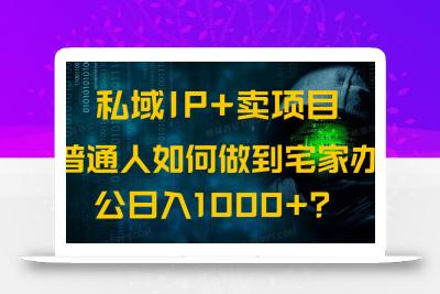 私域IP+卖项目，普通人如何做到宅家办公实现日入1000+