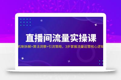 直播间流量实操课：机制拆解+算法洞察+引流策略，3步掌握流量运营核心逻辑