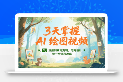 3天掌握AI绘图视频，从MJ 注册到商用变现，电商设计IP统一全流程攻略
