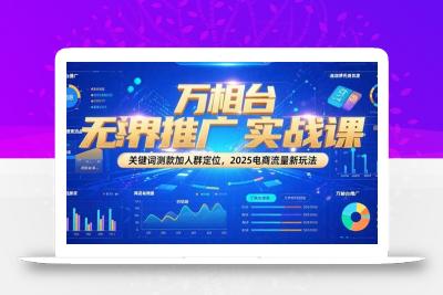 万相台无界推广实战课，关键词测款加人群定位，2025电商流量新玩法