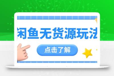 2024闲鱼新玩法，无货源运营新手日赚300+【视频教程】
