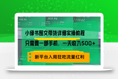 小绿书图文带货详细实操教程，只需要一部手机，一天收入500+，轻松变现