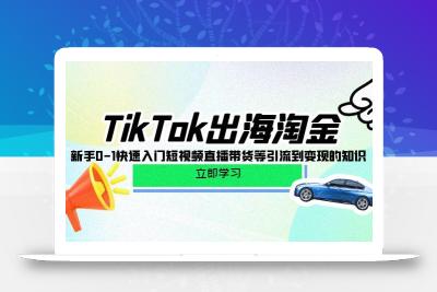 (10035期)TikTok-出海淘金，新手0-1快速入门短视频直播带货等引流到变现的知识