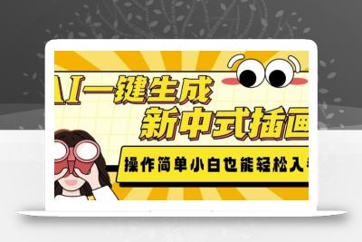 AI一键生成新中式插画， 操作简单，小白也能轻松入手