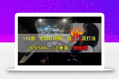 抖音EMO自热流创业粉打法，三天起千粉号，单视频十万播放量，多账号矩…