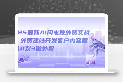 2025最新AI闪电做外贸实战课，外贸建站开发客户内容营销从0到3做外贸