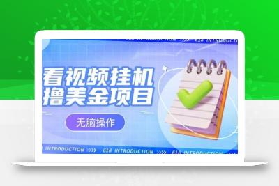 小白无脑项目，看视频挂机撸美金，观看越久收益越高