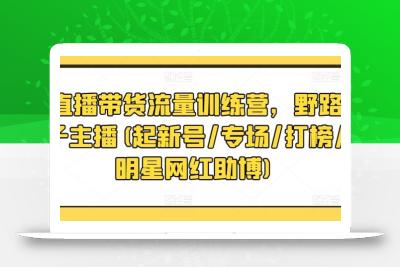 直播带货流量训练营，野路子主播(起新号/专场/打榜/明星网红助博)
