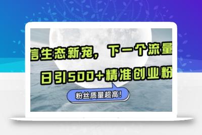 微信生态新宠小绿书：下一个流量洼地，日引500+精准创业粉，粉丝质量超高