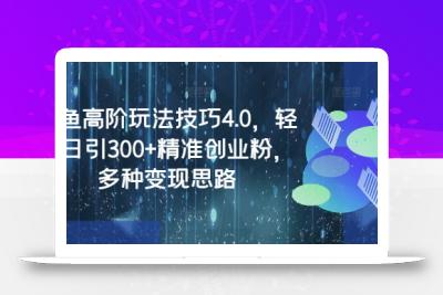 闲鱼高阶玩法技巧4.0，轻松日引300+精准创业粉，多种变现思路
