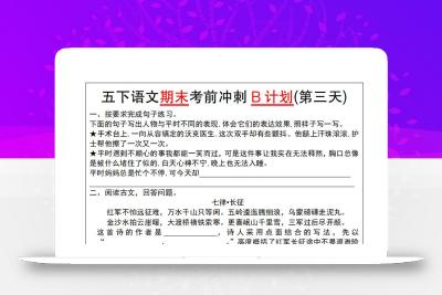 【期末复习系列】五下语文期末考前冲刺B计划（1-10）