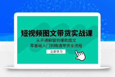 短视频图文带货实战课：从开通橱窗到爆款图文，零基础入门到精通带货