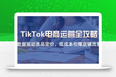 TikTok电商运营全攻略，数据驱动选品定价，低成本引爆店铺流量
