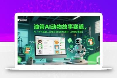油管AI动物故事赛道，AI+RPA机器人流程自动化制作素材【保姆级教程】