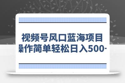 视频号风口蓝海项目，操作简单轻松日入500+