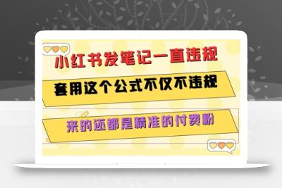 小红书发笔记一直违规，套用这个公式不仅不违规，来的还都是精准的付费粉