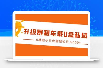 升级暴利车载U盘私域玩法，0基础小白也能轻松日入多张【揭秘】