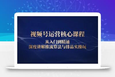 视频号运营核心课程，从入门到精通，深度讲解推流算法与排品实操玩