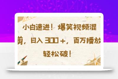 小白速进，爆笑视频混剪，日入3张，百万播放轻松破【揭秘】
