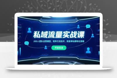 私域流量实战课，200人团队运营模型，矩阵引流技术，高客单私聊转化策略
